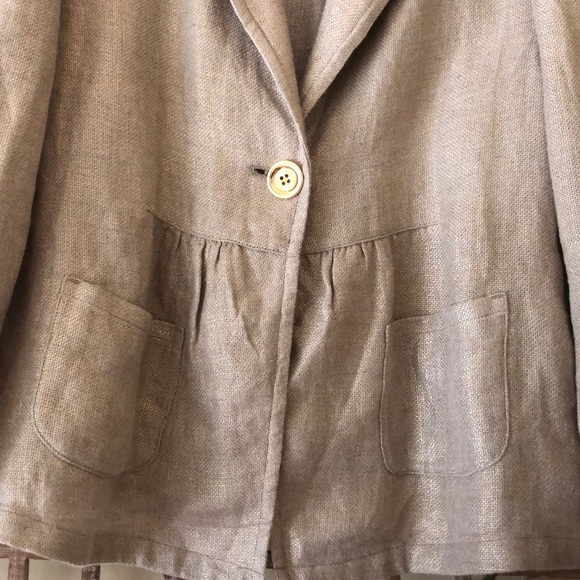 Micheal Kors beige shimmering linen jacket - Picture 2 of 7